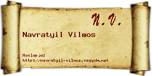 Navratyil Vilmos névjegykártya